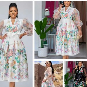 elegant dress with flowers