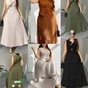 Two piece pleated skirt and top