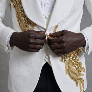 white and gold turkey suits